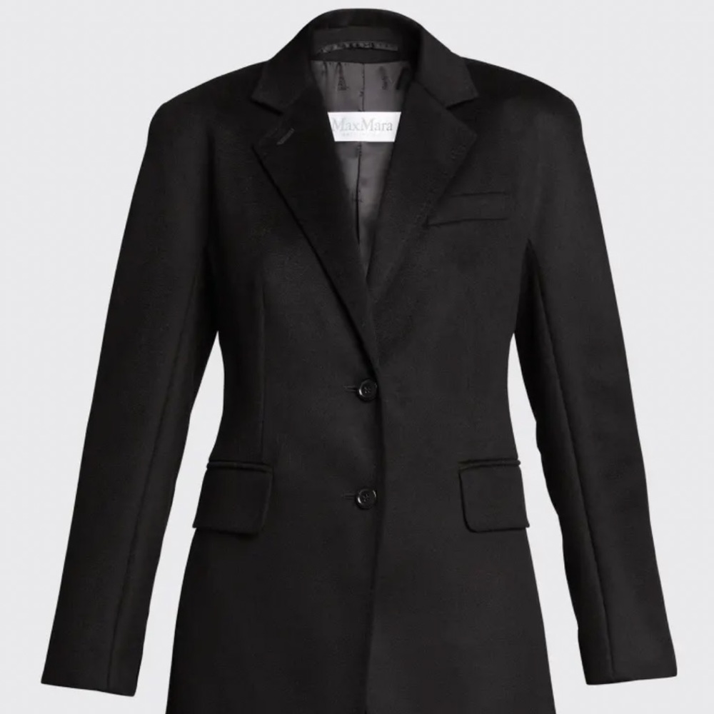 MaxMara velvet patch wool blazer Sz 2 black